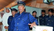 The Director of the General Directorate of Traffic, Brigadier Mohammed Saad Al Kharji, displaying the new device.