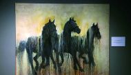One of the paintings by Contino on display.