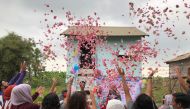 NU-Q student volunteers worked alongside Cambodian homeowners to construct their homes.