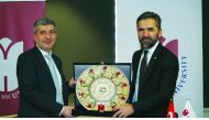 President of HBKU, Dr. Ahmad M Hasnah, with the President of IHU, Dr. Recep ?entürk, during the signing ceremony. 
