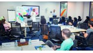 Students during a training session by INJAZ Qatar. 