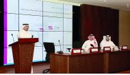 The speakers at  the seminar on family businesses organised by Qatar Stock Exchange and Ministry of Economy and Commerce.