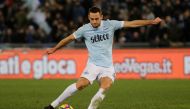 Lazio’s Stefan de Vrij shoots at goal against Genoa,  Stadio Olimpico, Rome, Italy,  February 5, 2018. Reuters/Max Rossi