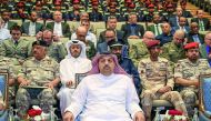 Deputy Prime Minister and Minister of State for Defence Affairs H E Dr Khalid bin Mohamed Al Attiyah, and other officials, attend the fourth Military Colleges’ Forum. 
