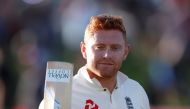 England's Jonny Bairstow takes the applause of the crowd as he walks off the pitch at the end of play. Reuters/Paul Childs