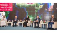 Experts during a panel discussion at the “6th Doha Forum for Policies and Strategies” organised by the Center for Strategic Studies of the Armed Forces in collaboration with the Arab Center for Research and Policy Studies, yesterday.