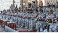 Major General Mohammed bin Ali Al Ghanem, Commander of the Emiri Land Forces and a number of senior officers of  the Armed Forces watching the “Fahad  Exercise2018”.
