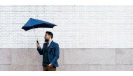 Created by a Dutch student in 2006, the Senz umbrella is designed to redirect gusts of wind. Picture: Senz
