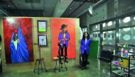 Resident artists Fatima Mohammed at the Open Studio event held at Fire Station yesterday.  Pic: Baher Amin / The Peninsula