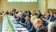 Secretary-General of the Ministry of Foreign Affairs, H E Dr Ahmed bin Hassan Al Hammadi, attending the meeting in Paris, yesterday.