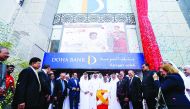 Doha Bank officials and other guests outside the newly-opened Chennai branch in Southern Indian state of Tamil Nadu. 