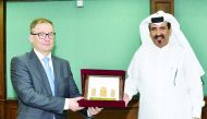 Muhammed bin Ahmed bin Towar Al Kuwari (right), Vice-Chairman, Qatar Chamber with Ivan Jancarek, Junior Deputy Minister of Foreign Affairs of the Czech Republic for section of Non-European countries, economic and development, at Qatar Chamber premises.