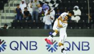 Al Sadd’s Baghdad Bounedjah and Akram Afif celebrate after scoring in this file photo.
