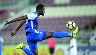 A player from Al Khor aims to control the ball during their Emir Cup match against Al Markhiya at Abdulla Bin Khalifa Stadium in Doha yesterday.