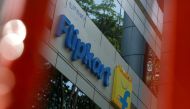 File photo: The logo of India's e-commerce firm Flipkart is seen on the company's office in Bengaluru, India April 12, 2018. REUTERS/Abhishek N. Chinnappa/File Photo