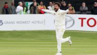 Pakistan's Mohammad Amir celebrates taking the wicket of Ireland's Niall O'Brien for 18 runs during play on day four of Ireland's inaugural test match against Pakistan at Malahide cricket club, in Dublin on May 14, 2018. AFP / Paul Faith 