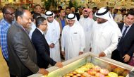 Abdulla Khalifa Al Kuwari, Director of Quantitative Licenses and Marketing Control Department at the Ministry of Economy and Commerce; with Shanavas PM, Regional Manager, Lulu Group; and other officials at the launch of Initiative “support local product” 