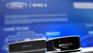 (FILES) In this file photo taken on January 5, 2017, an Amazon Echo device is displayed at the Ford booth at CES 2017 at the Las Vegas Convention Center on in Las Vegas, Nevada. AFP / GETTY IMAGES NORTH AMERICA / David Becker