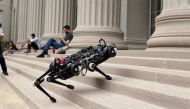 MIT's Cheetah 3 robot can climb stairs and step over obstacles without the help of cameras or visual sensors. (Credit: MIT)