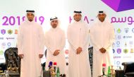 FROM LEFT: Ahmed Al Adsani, QNB Stars League Competitions Committee Director, Hassan Rabia Al Kuwari, Executive Director of Marketing and Communications at QSL, Turki Al Subaie, Technical Head at the Al Kass Sports Channel and Mubarak Bilal, Representativ