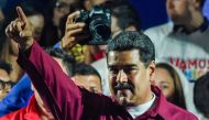 Venezuelan President Nicolas Maduro gestures after the National Electoral Council announced the results of the voting on election day in Venezuela on May 20, 2018 (AFP / Juan Barreto) 