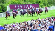 Action during the final day of Qatar Goodwood Festival, yesterday.  