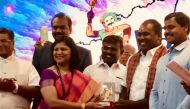 Kala Goplakrihnan (left) with officials at the ‘Vibrant Tamil Nadu Global Expo and Summit’ held in Tamil Nadu, India.