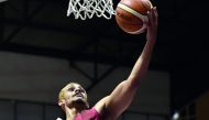 Qatar’s Mohamed Hassan Mohamed goes for the basket against Hong Kong in the Group C game during the 2018 Asian Games in Jakarta in this August 14 file photo.