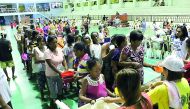 People are seen inside an evacuation centre in preparation for typhoon Mangkhut in Cagayan, Philippines, in this September 13, 2018 photo by LGU Gonzaga Cagayan from social media. via Reuters