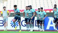 Al Duhail’s players taking part in a practice session ahead of their AFC Champions League quarter-finals second leg match against Iran’s Persepolis which will be played at the Azadi Stadium in Tehran, Iran today. 