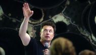 SpaceX CEO Elon Musk speaks at a press conference at SpaceX headquarters where he announced the Japanese billionaire chosen by the company to fly around the moon, on September 17, 2018 in Hawthorne, California.  Mario Tama/Getty Images/AFP