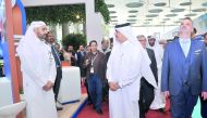 H E Mohamed bin Abdullah Al Rumaihi, Minister of Municipality and Environment, speaks to some of the exhibitors as he tours ‘The Big 5 Qatar’ expo with other officials at DECC yesterday. Pic: Baher Amin/The Peninsula