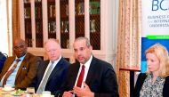 H E Sheikh Ahmed bin Jassim Al Thani (second right), Minister of Economy and Commerce, participated in a roundtable organised by the Business Council for International Understanding at Harvard Club on the sidelines of Qatar’s participation in the 73rd ses