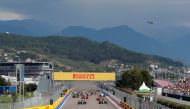 Mercedes' Valtteri Bottas and Lewis Hamilton lead the field at the start of the race REUTERS/Maxim Shemetov