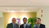 Faisal bin Rashid Al Sahouti (centre) with other officials during the visit to ICSID.
