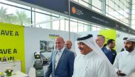 Minister of Municipality and Environment H E Mohamed bin Abdullah Al Rumaihi (centre) and senior officials, including Joe Lahoud, Group CEO, Marzooq S Al Shamlan Holding, under which Kärcher Center operates, taking a tour of ‘The Big 5 Qatar’, expo which 