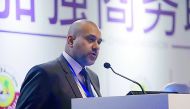 Yousuf Mohamed Al Jaida, Chief Executive Officer, QFC Authority, addressing a business session on the sidelines of 2018 China roadshows.