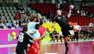 Al Sadd's Nikola Mitrovic attempts to score against Germany’s Fuchse Berlin during their second semi-final of the IHF Super Globe Championship at the Duhail Sports Complex yesterday. Al Sadd went down fighting to last year’s runner-up Fuchse Berlin 20-26 