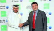 Hassan Al Efrangi (left), Deputy CEO, Retail and Private Banking, Ahlibank with Wael El Aawar, Vice-President Sales, NCR Banking, in the Middle East and Africa region.