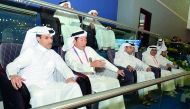 FROM LEFT: The Secretary-General of Qatar Olympic Committee, Jassim Al Buainain, International Gymnastics Federation President, Morinari Watanabe, Vice-President of the Qatar Olympic Committee, Dr. Thani Abdulrahman Al Kuwari and President of Qatar Gymnas