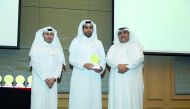 Senior officials from Nakilat and Qatar Green Building Council, the organiser of the event, at the award ceremony in Doha, recently. 
