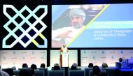 Dr Ahmed Mohammed Al Futaisi, Oman’s Minister of Transport & Communications, addressing World Congress International Road Transport Union (IRU) in Muscat.