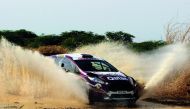 Nasser Saleh Al Attiyah makes a splash in Jordan in this file photo, and faces the possibility of a wet stage surface in Qatar. 