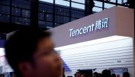 FILE PHOTO: A sign of Tencent is seen during the fourth World Internet Conference in Wuzhen, Zhejiang province, China December 3, 2017. REUTERS/Aly Song