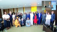 Dr R Seetharaman, Doha Bank CEO, and Ambassador of South Africa to Qatar, Faizel Moosa, along with delegation members and other officials. 
