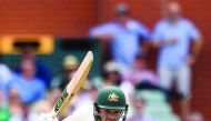 Australia's batsman Travis Head plays a shot on day two of the first test match between Australia and India at the Adelaide Oval in Adelaide, Australia, December 7, 2018. AAP/Dave Hunt/via Reuters.  