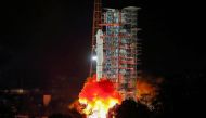 A Long March 3B rocket lifts off from the Xichang launch centre in Xichang in China's southwestern Sichuan province early on December 8, 2018. China OUT / AFP / STR