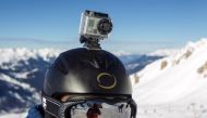 A GoPro camera is seen on the helmet of a skier as he rides down the slopes in the ski resort of Meribel, French Alps January 7, 2014. Reuters/Emmanuel Foudrot
