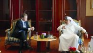 H E Ali bin Ahmed Al Kuwari, Minister of Commerce and Industry, with Christian Sewing, CEO of Deutsche Bank.