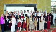 Commercial Bank Chairman Sheikh Abdulla bin Ali bin Jabor Al Thani; Vice-Chairman Hussain Ibrahim Al Fardan; Managing Director Omar Al Fardan; and Group CEO Joseph Abraham with other members of Board of Directors and the staff and their children at the Qa